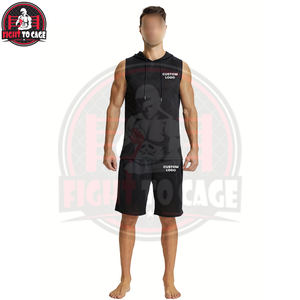 Buen Proveedor, Nueva Llegada, Conjunto Deportivo de Otoño para Hombre, Cómodo, Ligero y Transpirable, Sudadera sin Mangas y Pantalones Cortos para Gimnasio, Ejercicio y Fitness - Product Image 3