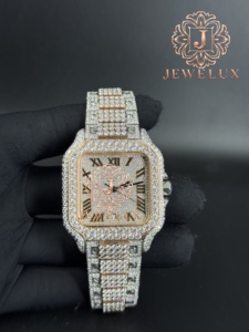 Reloj de Lujo con Diamantes Moissanite y Logotipo Personalizado, Estilo Hip Hop, Acero Inoxidable, para Hombre, Disponible para Exportación - Product Image 3