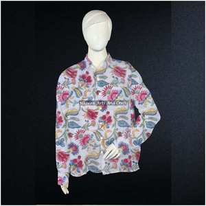 Cotton Block Print Exclusive <b>Shirt</b>/Full Kurti Floral <b>Women</b> Exclusive <b>Shirt</b>/Full Kurti Indian Handmade Pure Cotton Spring Casual - Product Image 5