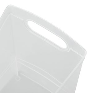 Contenitore di Stoccaggio in Plastica Trasparente da 12 Qt con Maniglie per il Trasporto, Design Rettangolare Stretto - Product Image 3