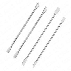 Pousse-cuticules double extrémité en acier inoxydable couleur personnalisée, outil grattoir à ongles à pointe plate pour techniciens, manucure et nettoyage des vernis - Product Image 6