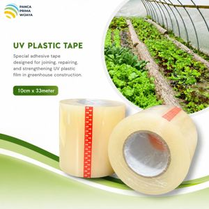 เทปซ่อมแซมเรือนกระจกคุณภาพสูง 10 ซม. x 33 ม. เทปพลาสติกใส PE UV สำหรับซ่อมแซมฟิล์มเรือนกระจก - Product Image 1