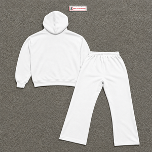 Conjunto Deportivo de Forro Polar Blanco para Hombre, Sudadera con Cremallera Completa y Pantalones Jogger, Ropa Deportiva Informal de Invierno, Fabricante y Proveedor OEM al por Mayor - Product Image 6