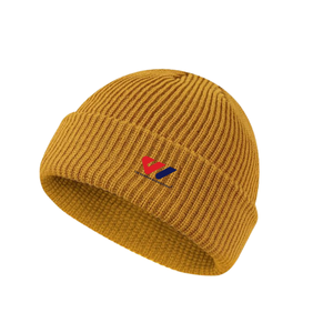 Bonnet côtelé en acrylique avec logo personnalisé, bord plié, pour l'hiver, style décontracté, unisexe, accessoire de mode - Product Image 1