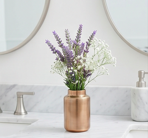 Vase vintage élégant fait main, design côtier, en acier inoxydable, pour fleurs séchées, à poser sur table ou étagère - Product Image 4