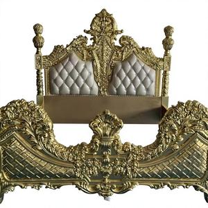 <b>Antique</b> Royal Luxury Hand-Carved Solid Wood Wedding <b>Bed</b> Custom Premium Bedroom Furniture INDIAN FABRICS 5-Year Warranty - Product Image 3