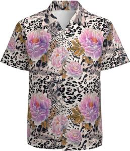 Camisa de Fiesta para Hombre, Manga Corta, Estampado Floral Tropical Hawaiano, Casual de Playa, con Botones, Colorida, para Verano - Product Image 2