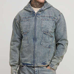Fabricant de vestes en jean modernes pour hommes, fournisseur en gros de vestes en jean personnalisées, marque privée, streetwear décontracté en denim de coton - Product Image 6