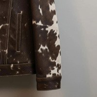 Veste en cuir d'agneau véritable style western marron et blanc, coupe vintage professionnelle personnalisée, qualité supérieure, imperméable à l'avant