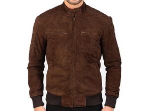 Wholesale Men Genuine Brown <b>Suede</b> <b>Leather</b> Cafe Racer <b>Jacket</b> Cowboy Motorcycle Racing <b>Jacket</b> - Product Image 2