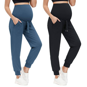 Pantalones Deportivos Casuales de Buena Calidad OEM, Corte Holgado, Lisos, para Mujeres Embarazadas, Leggings Transpirables para Embarazo - Product Image 3