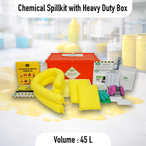 SABER Chemical Spill Response Kit 45L Heavy Duty Box 100% Polypropylene Eco-Friendly Absorbent Spill Control Set for Industrial - Product Image 3