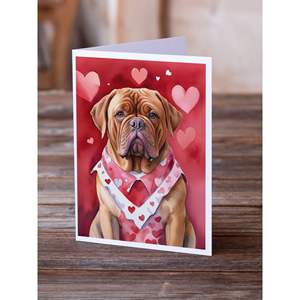 Dogue De Bordeaux My Valentine <b>Greeting</b> <b>Cards</b> Pack of 8 Whimsical A7 Size 5x7 Blank <b>Note</b> <b>Cards</b> with Envelopes - Product Image 2
