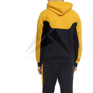 Ensemble de survêtement décontracté pour homme, 2 pièces, col montant zippé, couleur unie, respirant, en polyester, pour l'automne - Product Image 4