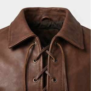 Vestes en cuir pour hommes NAI-0536B, style motard, vêtements de protection pour la moto, vente en gros, couleur personnalisable - Product Image 4