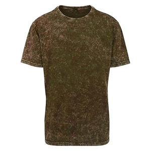 เสื้อยืดคอตตอนย้อมสีเขียวเข้มสำหรับผู้ชาย แขนสั้น คอกลม ทรงปกติ สวมใส่สบาย ผ้าเจอร์ซีย์ถัก พิมพ์ลายตัวอักษรด้านหน้า - Product Image 2