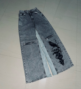 Pantalones Vaqueros Anchos de Hip Hop para Hombre de Alta Calidad, Estilo Skater, Corte Holgado, Personalizados con Logotipo Frontal OEM - Product Image 1
