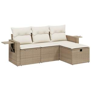 Ensemble de canapés de jardin modulaires de taille moyenne en polyrotin beige et acier, mobilier d'extérieur élégant - Product Image 2