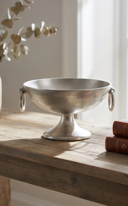 Contemporary Minimalist <b>Silver</b> <b>Bowl</b> Texture Casting Art Sculptural Kitchen Dining Tableware Item - Product Image 2