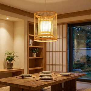 Lightweight Rattan Bamboo Lamp Shade Ceiling Hanging Lamp Covers For Home Hotel Office Restaurant And Indoor Decor <b>Lampshade</b> - Product Image 5