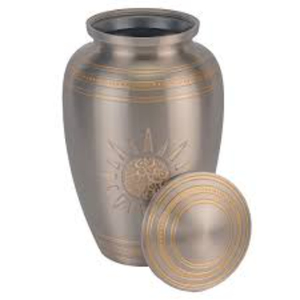 Urna Funeraria con Diseño de Alas de Ángel para Cenizas Humanas, Acabado Blanco Perla con Detalles en Aluminio Dorado, Recuerdo Conmemorativo - Product Image 5