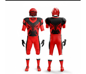 Ensemble d'uniformes de football américain personnalisés, sublimation intégrale |   Ensemble de football avec maillot et pantalon |   Vêtements de sport en polyester respirant - Product Image 1
