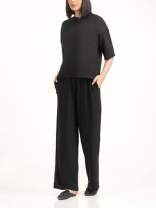 T-shirt noir surdimensionné pour femme de qualité supérieure, style simple, coupe ample unisexe, en coton, personnalisable OEM, streetwear - Product Image 5