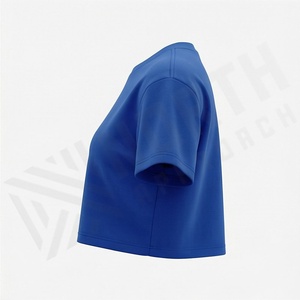 T-shirts courts personnalisés en soie et coton pour femmes, coupe ajustée, vêtements de sport décontractés, équipement de haute qualité, respirants, couleur personnalisable - Product Image 3