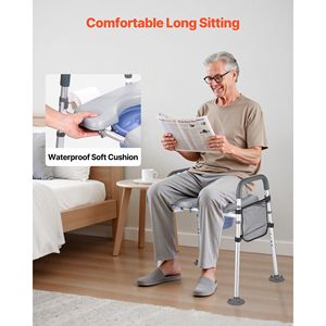 Sedia Comoda Portatile 4-in-1 da Comodino Ospedaliero con Capacità di 227 kg, Sedile Imbottito Rimovibile, Braccioli e Sedile WC Rialzato - Product Image 5