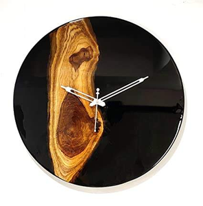 Horloge murale créative en résine et bois, style antique, pour la maison, taille personnalisable, prix abordable, faite à la main - Product Image 1