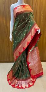 Sari en soie bleu dessiné à la main pour femme, traditionnel indien pakistanais, longueur ras du sol, ethnique, coupe classique, toutes saisons - Product Image 3