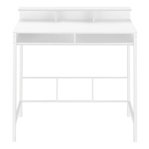 Modern 48L <b>White</b> Laminate and Metal <b>Computer</b> <b>Desk</b> with Storage Shelves for Home Office Work Laptop Standing <b>Computer</b> <b>Desk</b> - Product Image 5
