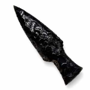 Lame de flèche en obsidienne noire de 6 pouces avec manche, pierre précieuse naturelle polie, décoration Feng Shui pour l'amour, fournisseur en gros - Product Image 1