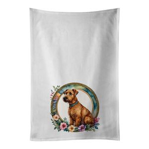 Ensemble de serviettes de cuisine décoratives de fleurs de Terrier irlandais 2 torchons blancs 1 main visage cheveux Yoga thé torchon 19X28 pouces serviette - Product Image 1