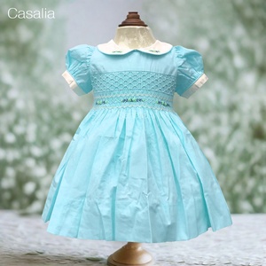 Precioso Vestido de Algodón 100% para Bebés Niñas, Diseño Sólido con Bordado a Mano para Otoño - Personalizable OEM/ODM - SM230715 - Product Image 1