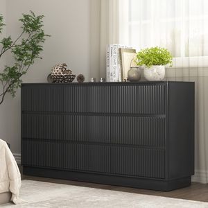 Cassettiera Moderna Stile Mid-Century a 9 Cassetti in Legno, Grande Mobile da Terra per Camera da Letto, Adatta per Supporto TV Lungo - Product Image 5