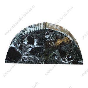 Porte-livres demi-cercle en marbre noir zèbre, design gravé, élégant support de livres, marbre naturel, cadeau d'anniversaire/mariage - Product Image 3