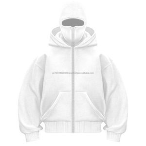 Sweat à capuche avec cagoule zippée, logo personnalisé, mode, polaire, masque de ski, sweat à capuche pour homme, streetwear, sweat à capuche avec masque intégral, sudaderas hombre - Product Image 1