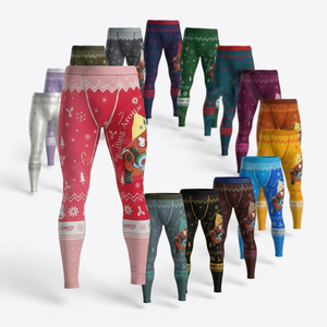 Leggings Térmicos de Compresión para Hombre con Logotipo de Marca Personalizado, Color Morado, OEM, Pantalones Deportivos para Yoga y Running - Product Image 1
