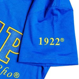 Camiseta de Lujo Bordada con Diseño de Manga 1922, Cuello Redondo, Manga Corta Premium, Letras Griegas, Casual, Personalizada para Hermandades Universitarias - Product Image 5