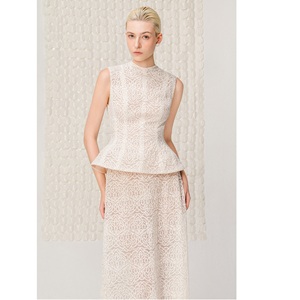 New Trend Women <b>Tops</b> And Blouses Sleeveless ZERAPHIEL PEPLUM Blouses Mock Neck Elegant Shirts For Women For Resort Event - Product Image 1