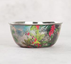 สินค้าใหม่ ชุดชามสลัดสแตนเลสขอบกว้างพิมพ์ลายพ่นสี 5 ใบ ชามสแตนเลสอินเดีย ชามสแตนเลสพร้อมฝาปิด ชามผสม - Product Image 4