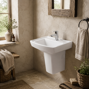 Lavabo mural semi-encastré Techno, garantie 5 ans, finition peinte, facile à nettoyer - Product Image 6
