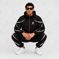 Survêtements brodés sur mesure pour hommes, coupe-vent zippé en nylon, ensemble deux pièces unisexe, survêtement personnalisé