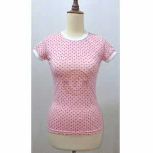 Camiseta Retro Personalizada para Mujer, Corte Ajustado, Cuello y Mangas con Ribete en Contraste - Product Image 1