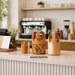 Juego de Accesorios Comerciales de Madera Sólida para Mostrador de Recepción y Mesa de Bar Moderna y Minimalista para Uso en Hoteles/Villas - Product Image 4