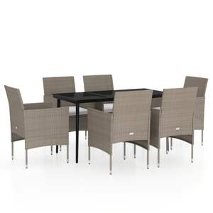 Conjunto de Comedor para Jardín en Beige y Negro - Product Image 2