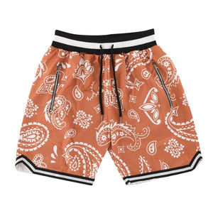 Pantalones Cortos de Malla para Hombre al por Mayor con Dos Bolsillos Laterales con Cremallera, Cintura Elástica, Abertura Lateral y Estilo con Cinta Adhesiva, Ropa Deportiva Personalizada por Sublimación para Hombre - Product Image 4