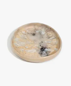 ถาดเสิร์ฟเรซินลูกปัดสีขาวทรงกลมแบบทำมือสำหรับตกแต่งโรงแรมหรือใช้ในบ้าน - Product Image 5