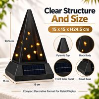 Lampu Pemakaman Tenaga Surya 3D, Lampu Kubur Tenaga Surya, Lilin Kubur Tenaga Surya, Lampu Peringatan Desain Piramida, Grosir Pemakaman Eropa, OEM